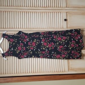 Floral black sleeveless dress